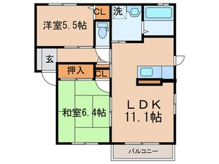 シャーメゾン　Ａ棟の物件間取画像